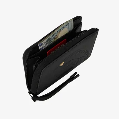 Sprayground Blacked Out Embossed Gold Tooth Wallet Μαύρο