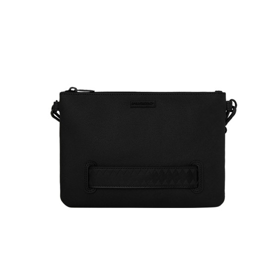 Sprayground Blacked Out Embossed Gold Tooth Crossover Clutch Μαύρο
