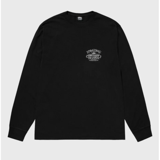 Stussy Worldwide Longsleeve Tee Pigment Dyed Black Μαύρο