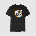 Santa Cruz Flaming Dice Dot Chest T-Shirt Μαύρο