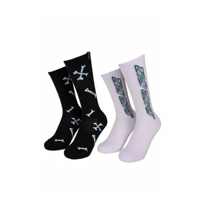 Santa Cruz Unisex Salba Bones Socks 2 Pack Πολύχρωμο