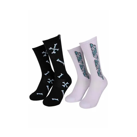 Santa Cruz Unisex Salba Bones Socks 2 Pack Πολύχρωμο