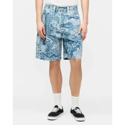 Santa Cruz Carpenter Big Shorts Stonewash Collage Μπλε