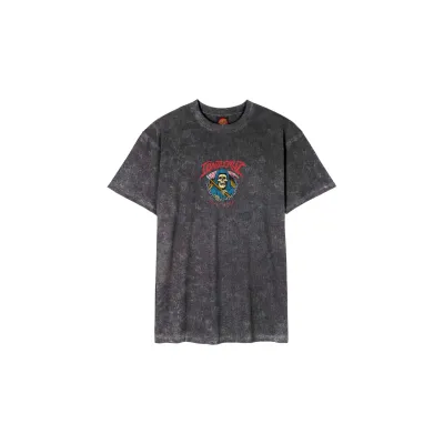 Santa Cruz Out Of Time Mens T-Shirt Black Acid Wash Μαύρο