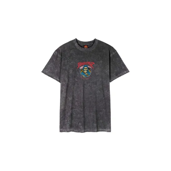 Santa Cruz Out Of Time Mens T-Shirt Black Acid Wash Μαύρο