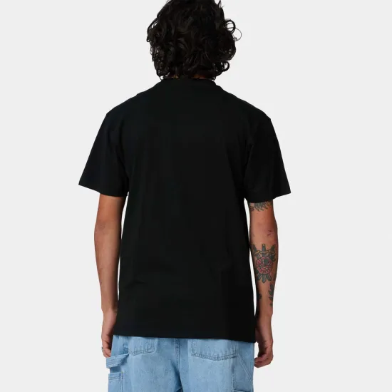 Santa Cruz Flaming Dice Dot Chest T-Shirt Μαύρο