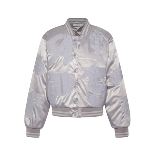 Trapstar Women’s Wildcard Stadium Jacket Silver Γκρι