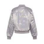 Trapstar Women’s Wildcard Stadium Jacket Silver Γκρι