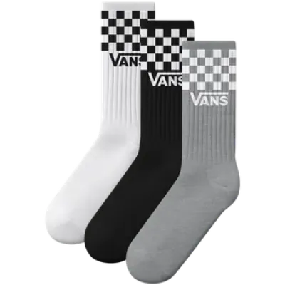 Vans Classic Check Crew Socks 3Pack Μαύρο