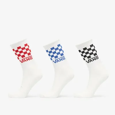 Vans Classic Check Crew Socks White 3Pack Άσπρο