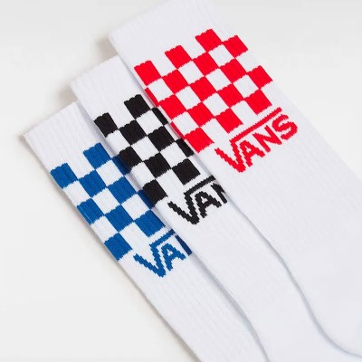 Vans Classic Check Crew Socks White 3Pack Άσπρο