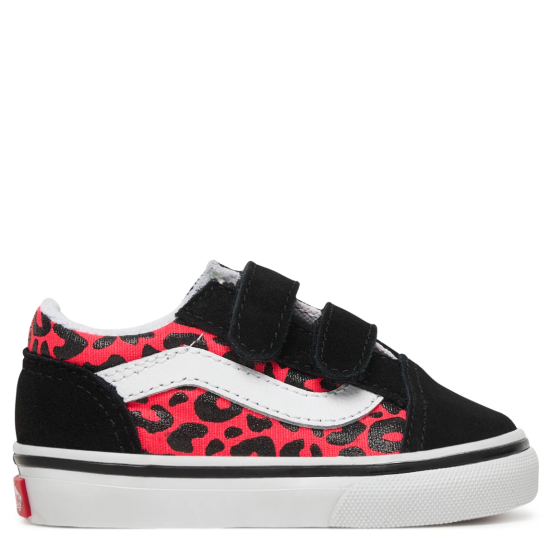 VANS OLD SKOOL V GLITTER LEOPARD TOD SHOES DIVA PINK Πολύχρωμο VANS OLD SKOOL V GLITTER LEOPARD TOD SHOES DIVA PINK Πολύχρωμο