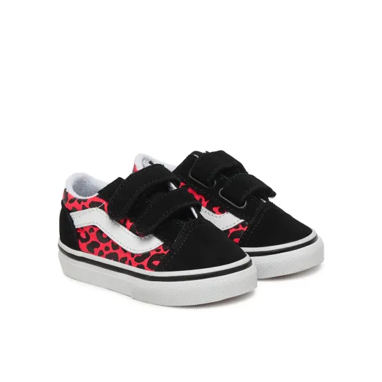 VANS OLD SKOOL V GLITTER LEOPARD TOD SHOES DIVA PINK Πολύχρωμο VANS OLD SKOOL V GLITTER LEOPARD TOD SHOES DIVA PINK Πολύχρωμο