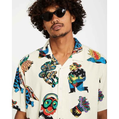 Volcom Unisex Bob Mollema Shirt Light Beige Πολύχρωμο