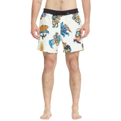 VOLCOM FA BOB MOLLEMA TRUNK 16 BOARDSHORT LIGHT BEIGE Πολύχρωμο