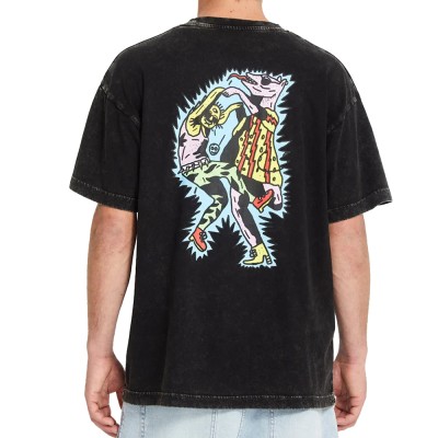 Volcom Bob Mollema 1 T-shirt - LIGHT ACID BLACK Μαύρο