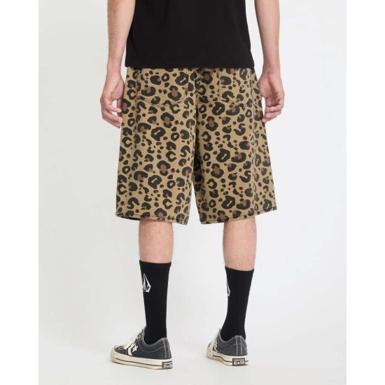 Volcom Chillow Denim Short 24 Animal Print Μπεζ