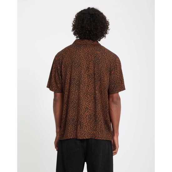 Volcom Utopia Unisex SS Shirt Brown Horn Καφέ