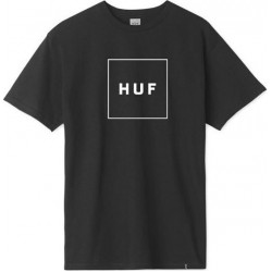 HUF Essentials BOX Logo  T-shirt Μαύρo