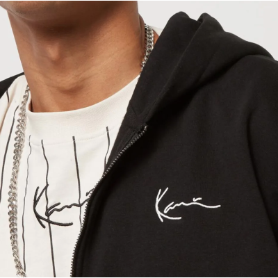 Karl Kani Chest Signature Essential Zip Hoodie Μαύρο