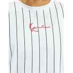 KARL KANI T-SHIRT SMALL SIGNATURE PINSTRIPE Άσπρο