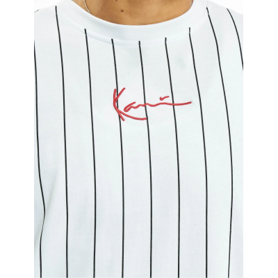 KARL KANI T-SHIRT SMALL SIGNATURE PINSTRIPE Άσπρο KARL KANI T-SHIRT SMALL SIGNATURE PINSTRIPE Άσπρο