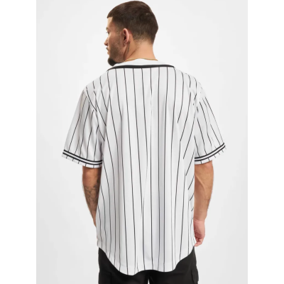 KARL KANI SERIF PINSTRIPE BASEBALL SHIRT Άσπρο