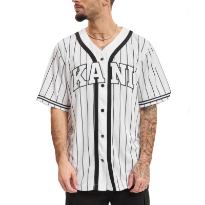 KARL KANI SERIF PINSTRIPE BASEBALL SHIRT Άσπρο KARL KANI SERIF PINSTRIPE BASEBALL SHIRT Άσπρο