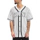KARL KANI SERIF PINSTRIPE BASEBALL SHIRT Άσπρο