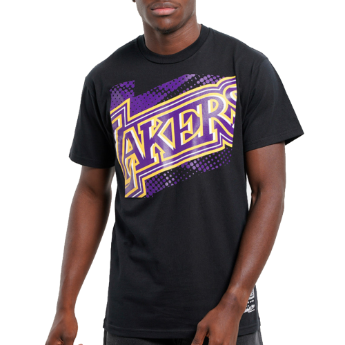 Mitchell & Ness Nba Big Face 7.0 Ss Tee Lakers Μαύρο