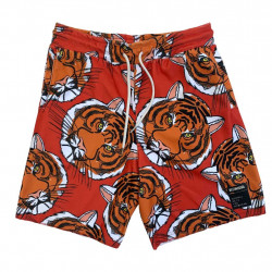 BEE UNUSUAL Tiger King AOP Shorts Κόκκινο Πορτοκαλί