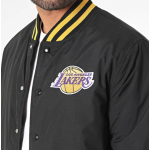 New Era LA Lakers Team Script Black Bomber Jacket Μαύρο