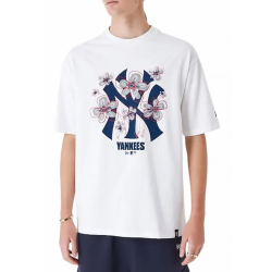 NEW ERA New York Yankees MLB Floral Logo White Oversized Ανδρικό T-Shirt Άσπρο