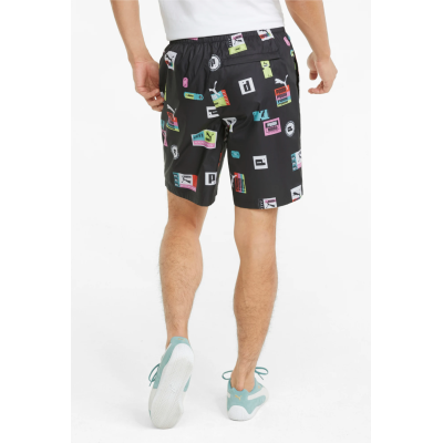 Puma Brand Love Printed Mens Shorts Mαυρο Puma Brand Love Printed Mens Shorts Mαυρο
