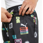 Puma Brand Love Printed Mens Shorts Mαυρο