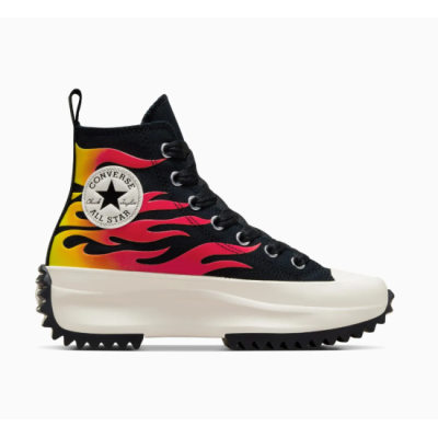 Unisex Converse Run Star Hike Flames High Top Black Unisex Converse Run Star Hike Flames High Top Black