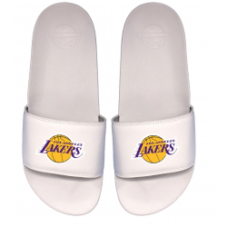 ISLIDE Los Angeles Lakers Primary Logo Motto NBA Gel Slides Άσπρο