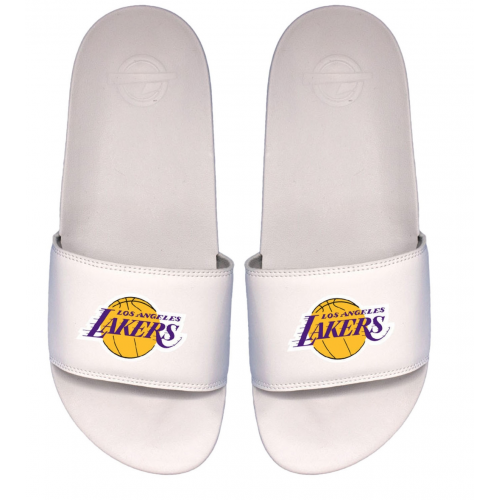 ISLIDE Los Angeles Lakers Primary Logo Motto NBA Gel Slides Άσπρο