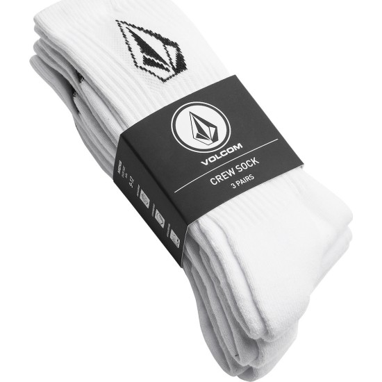 VOLCOM M FA FULL STONE SOCKS 3PK Άσπρο