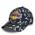 New Era LA Lakers NBA Seasonal Print Black 9FORTY Adjustable Cap Πολύχρωμο