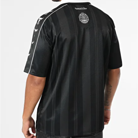 Mitchell and Ness Stripe Tee Shirt NBA Striker Chicago Bulls Black Brown Μαύρο
