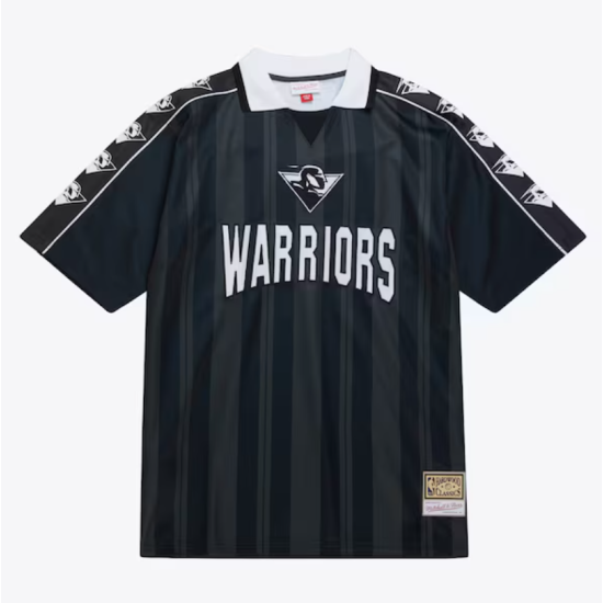 Mitchell & Ness Golden State Warriors Black Hardwood Classics Striker V-Neck Polo Μαύρο Mitchell & Ness Golden State Warriors Black Hardwood Classics Striker V-Neck Polo Μαύρο