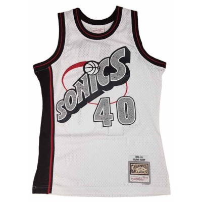 Mitchell & Ness Nba Seattle Supersonics Shawn Kemp 1995 Cracked Cement Swingman Jersey Άσπρο