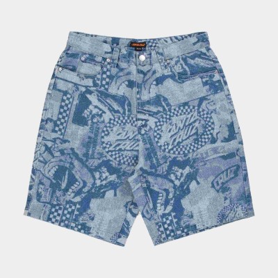 Santa Cruz Carpenter Big Shorts Stonewash Collage Μπλε