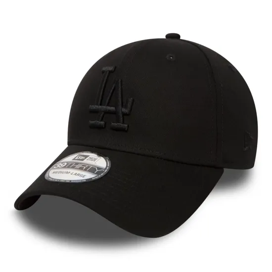 New Era LA Dodgers Essential Black On Black 39THIRTY Cap Mαύρο