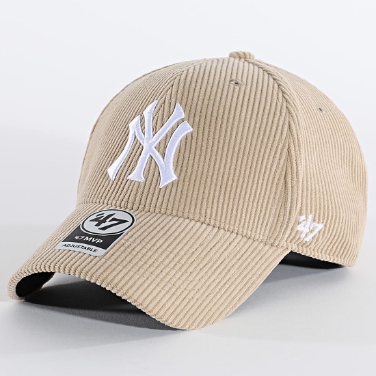 NEW ERA 47 Brand Thick Cord NY New York Yankees Μπεζ