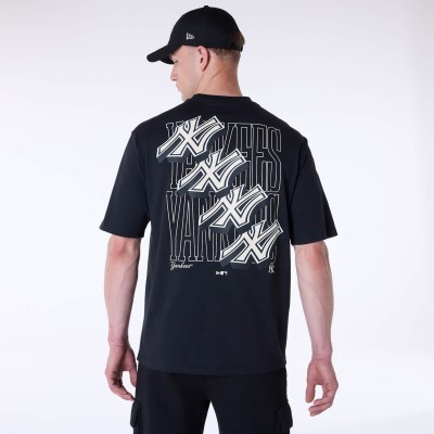 New Era New York Yankees MLB Wordmark Black Oversized T-Shirt Μαύρο  New Era New York Yankees MLB Wordmark Black Oversized T-Shirt Μαύρο