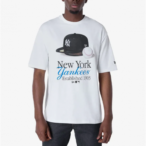 NEW ERA Mlb Script Grphc Tee Neyyan Άσπρο