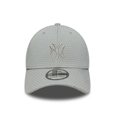 New Era New York Yankees Mlb Mesh Grey 39thirty Stretch Fit Cap Γκρι