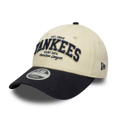 New Era New York Yankees Youth MLB Wordmark Navy 9FORTY M Crown Cap Μπεζ